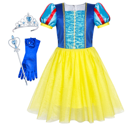 Snow White Dress Up For Girls Accessories Crown Magic Wand Size 5-12 Years