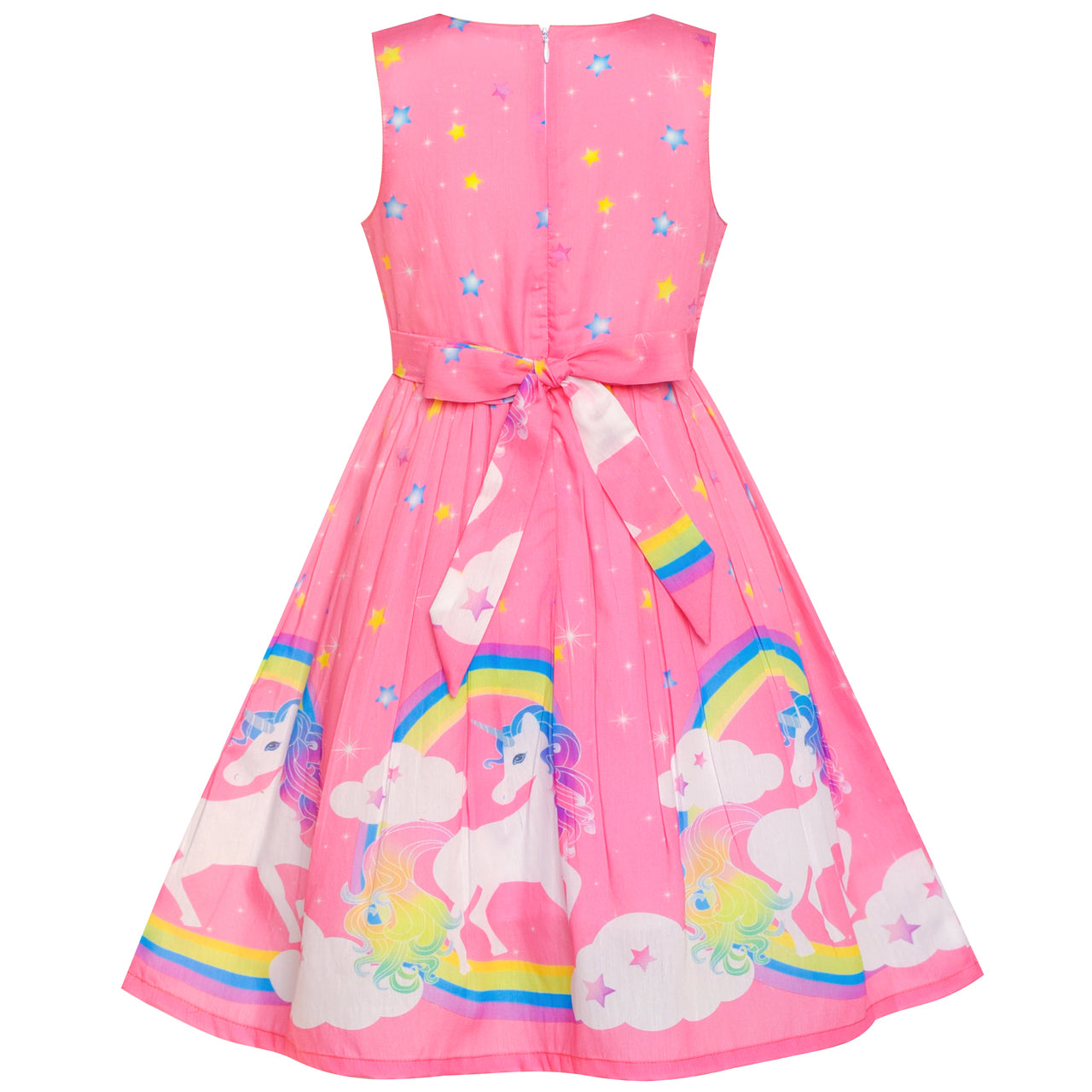 Girls Dress Unicorn Rainbow Summer Sundress Size 4-12 Years