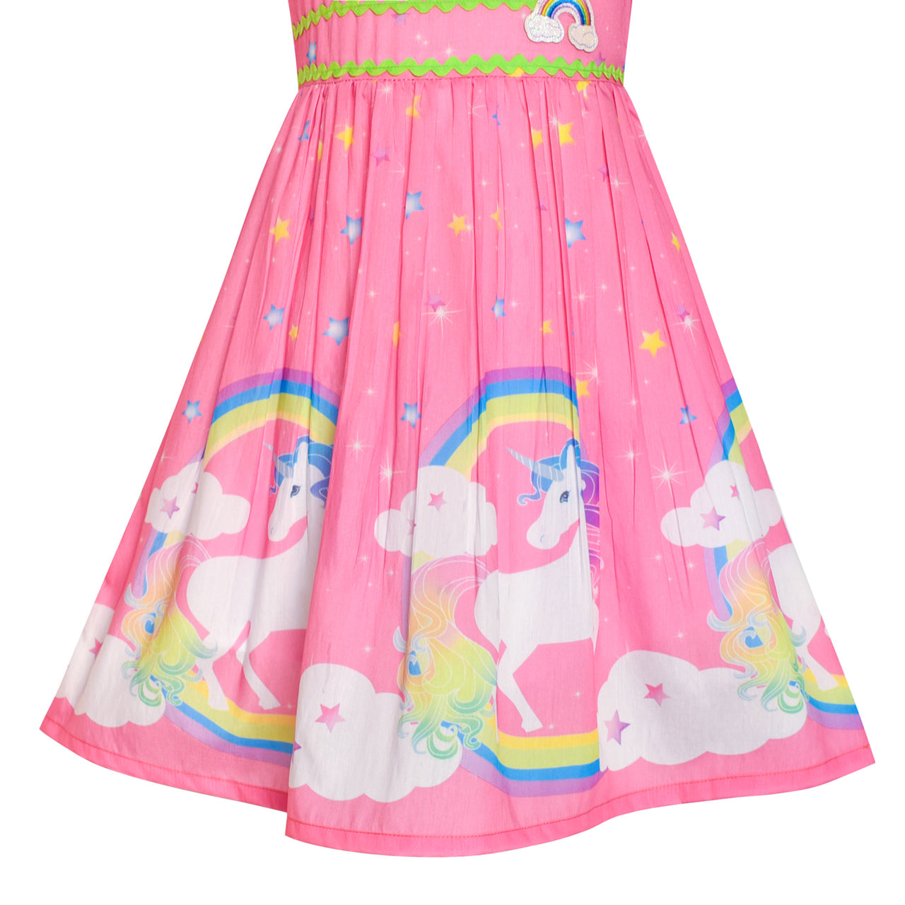 Girls Dress Unicorn Rainbow Summer Sundress Size 4-12 Years