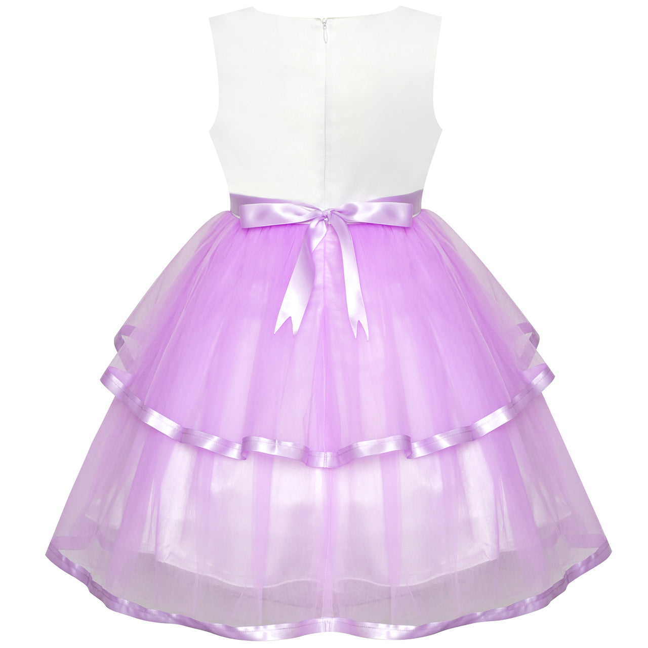 Flower Girls Dress Tiered Skirt Bridesmaid Wedding Size 4-12 Years