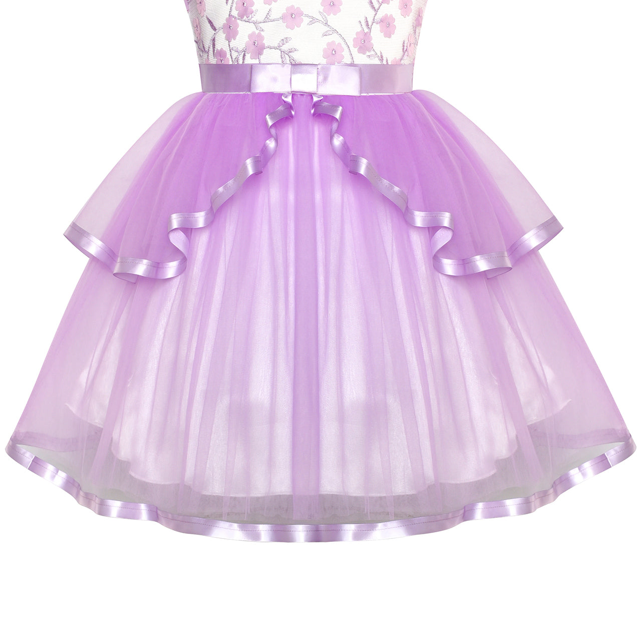 Flower Girls Dress Tiered Skirt Bridesmaid Wedding Size 4-12 Years