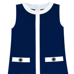 Girls Dress Navy Blue School Uniform A-line Size 4-10 Years