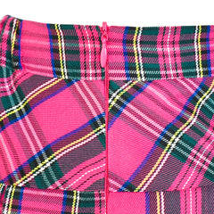 Girls Skirt Back School Uniform Pink Tartan Skirt Size 6-14 Years