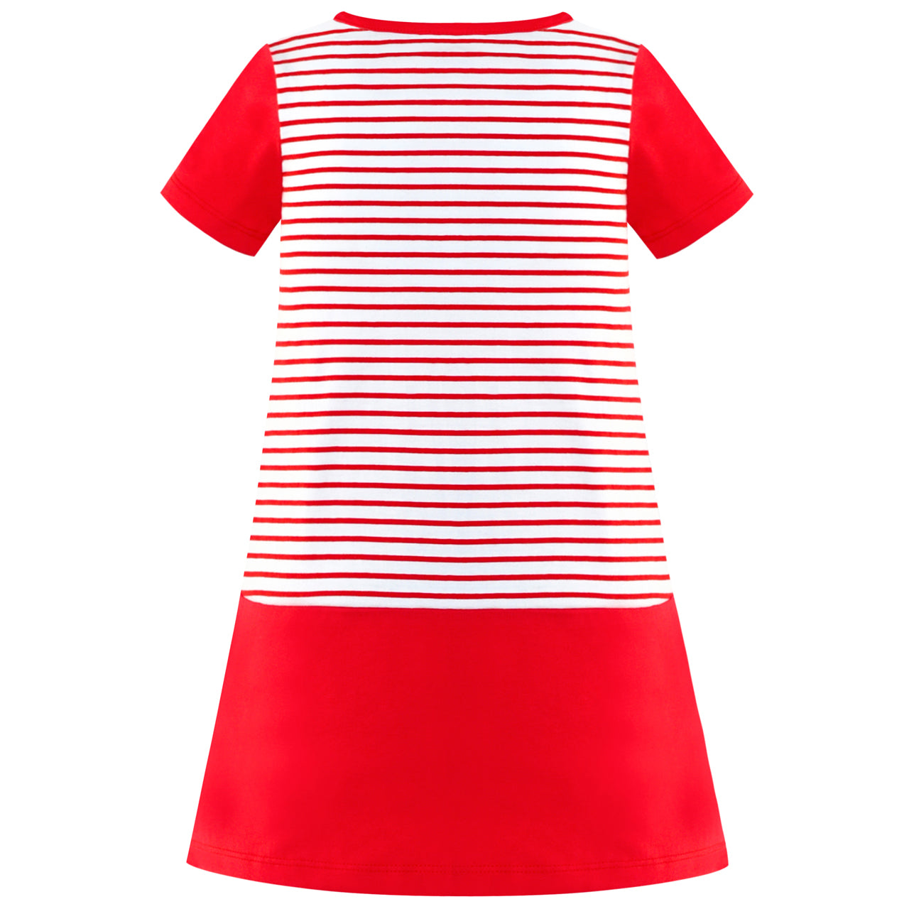 Girls Casual Dress Cotton Short Sleeve Swan Embroidered Size 2-8 Years