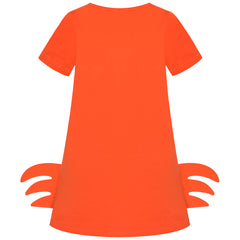 Girls Casual Dress Cotton Short Sleeve Crab Embroidered Size 2-6 Years