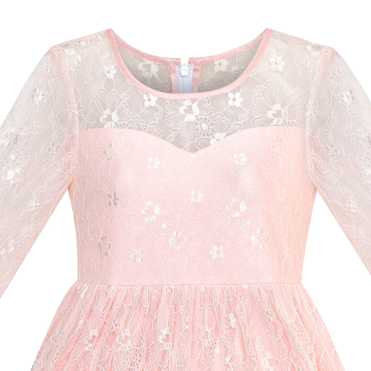 Girls Dress Lace Long Sleeve Maxi Wedding Party Size 6-14 Years