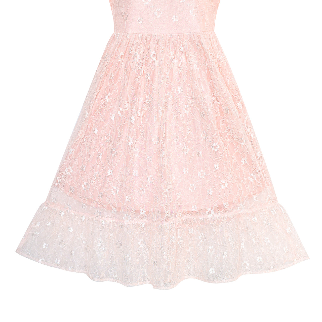 Girls Dress Lace Long Sleeve Maxi Wedding Party Size 6-14 Years