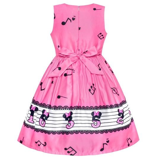 Girls Dress Birthday Princess Musical Note Party Size 4-8 Years