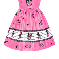 Girls Dress Birthday Princess Musical Note Party Size 4-8 Years
