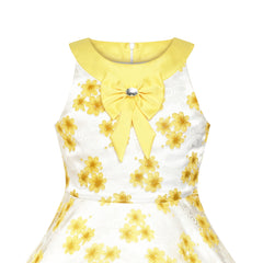 Flower Girls Dress Yellow Bridesmaid Pageant Wedding Party Size 6-12 Years