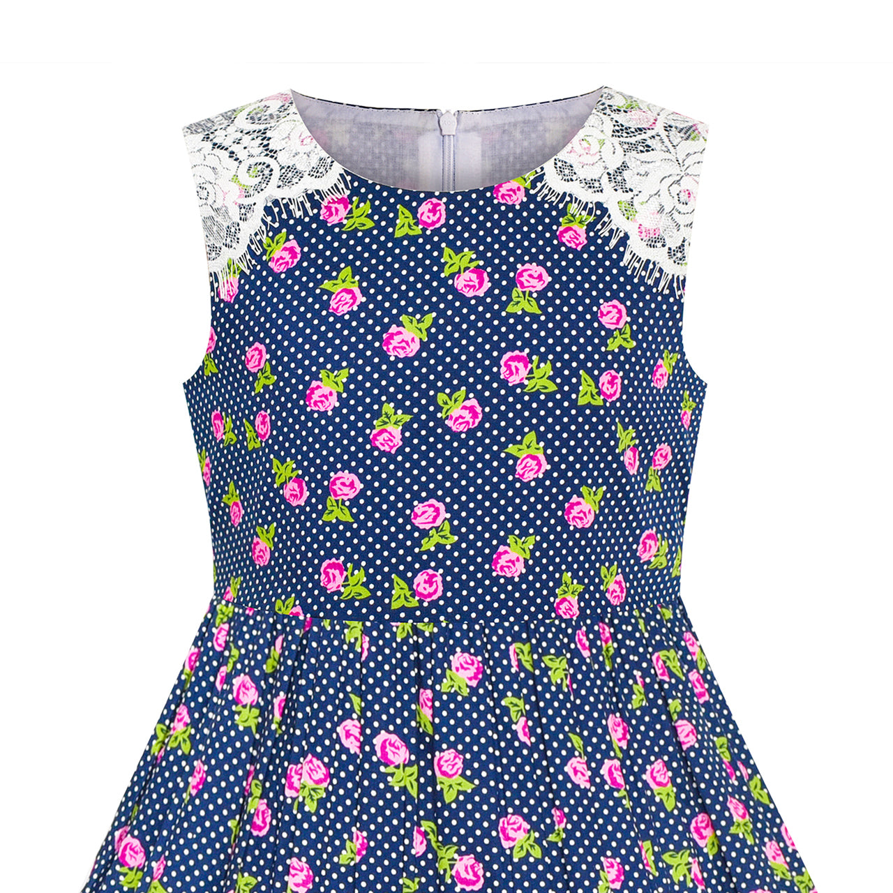 Girls Dress Flower Summer Casual Dress Lace Size 5-14 Years