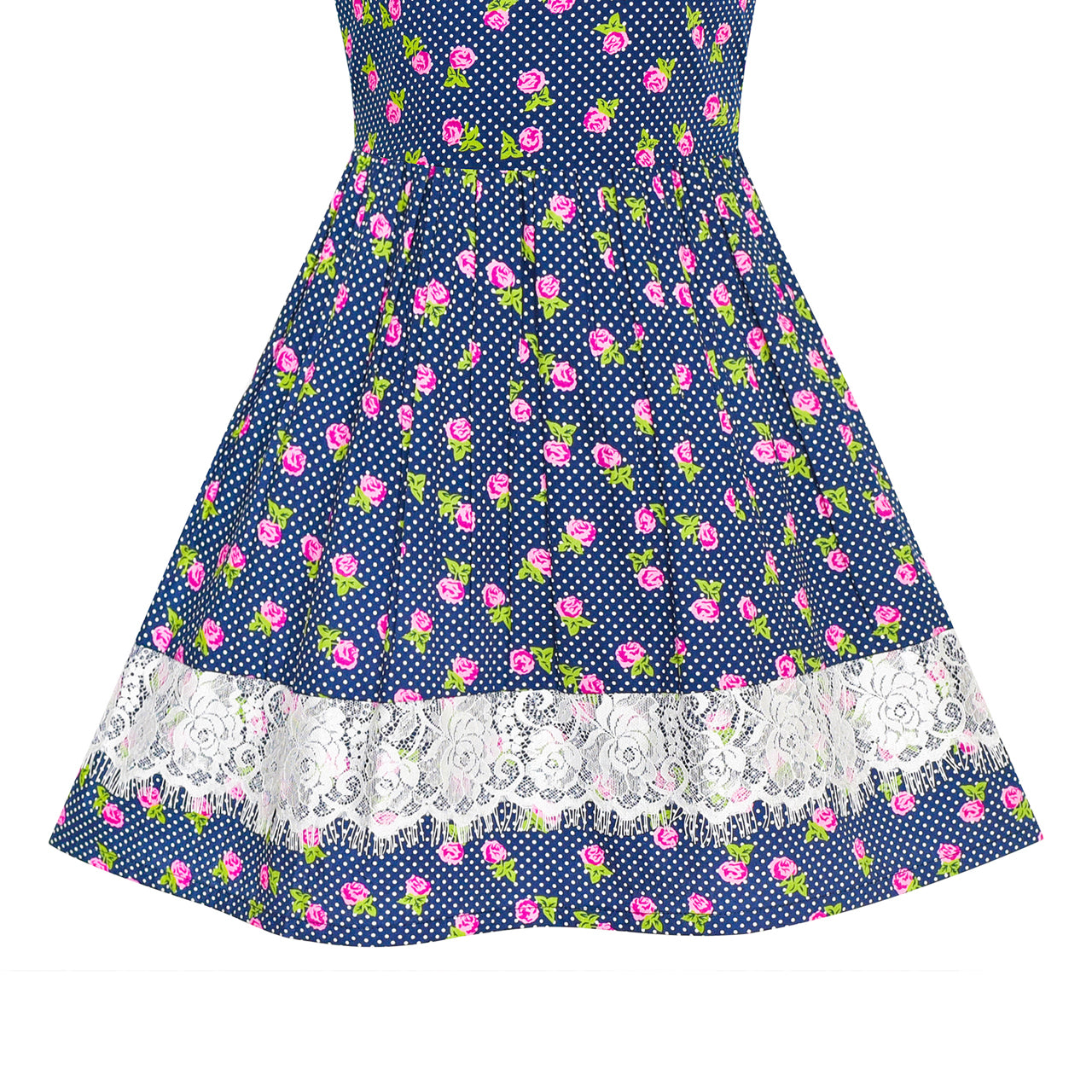 Girls Dress Flower Summer Casual Dress Lace Size 5-14 Years