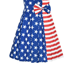 Girls Dress American Flag National Day Party Dress Size 4-14 Years