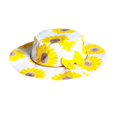 2 Pieces Girls Dress Hat Yellow Flower Party Holiday Size 4-12 Years