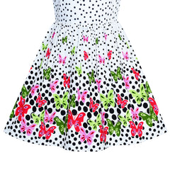 Girls Dress Flower Polka Dot Tank Sundress Size 4-8 Years
