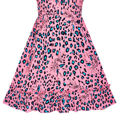 Girls Dress Tank Smocked Dress Cat Leopard Size 2-10 Years