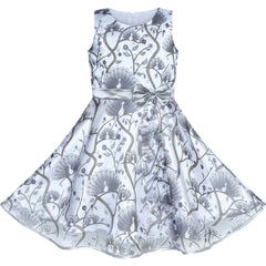 Girls Dress Peacock Silver Gray Tulle Pageant Party Size 4-12 Years