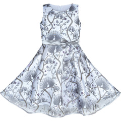 Girls Dress Peacock Silver Gray Tulle Pageant Party Size 4-12 Years