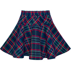 Girls Skirt Plaid Stretchy School Uniform Tartan Back School Size 6-14 Years