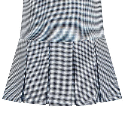 Sunny Fashion Girls Pink Plaid A-Line Dress with Bow Tie Collar
