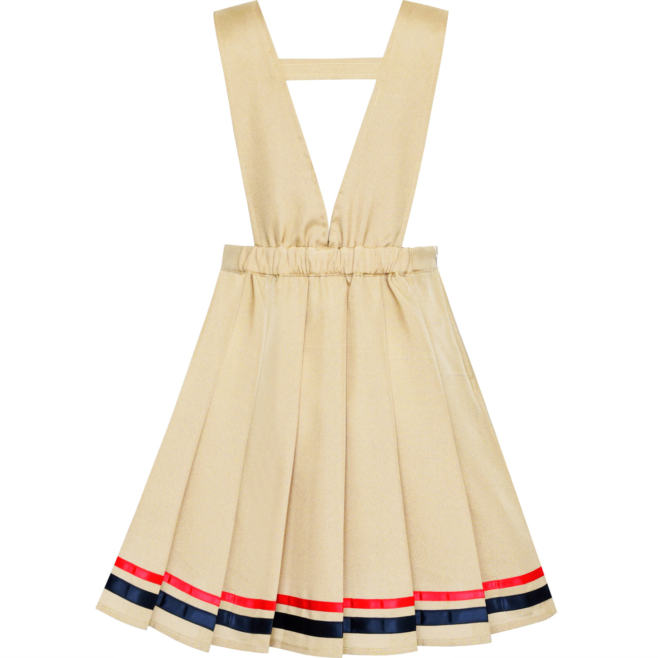 Girls Dress Suspender Skirt School Uniform Bow Tie Size 4-14 Years