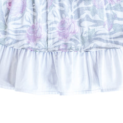 Girls Dress Flower Button Front Cotton Sundress Size 3-7 Years