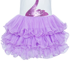 Girls Dress Purple Tutu Dancing Swan Ballet Sparkling Sequin Size 3-7 Years