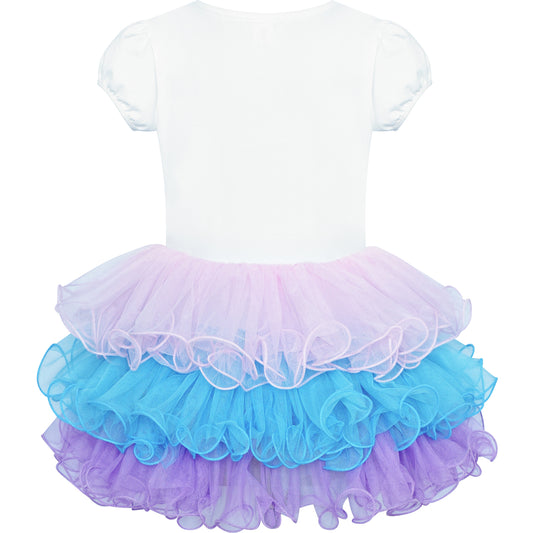 Girls Dress Mermaid Tutu Dancing Ballet Tiered  Skirt Size 3-7 Years