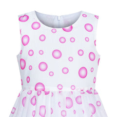 Girls Dress Pink Bubble Dot Summer Sundress Size 4-12 Years