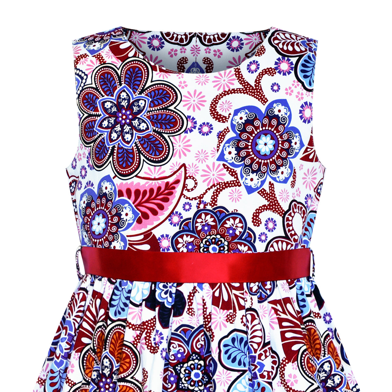 Girls Dress Cotton Casual Flower Summer Sundress Size 2-10 Years