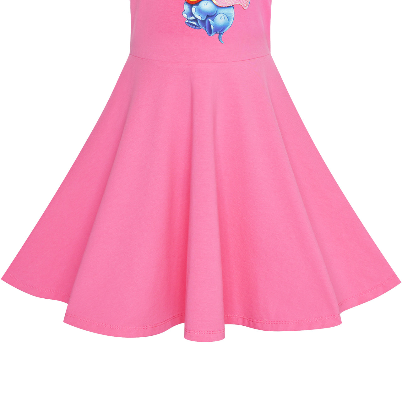 Girls Dress Pink Elephant Dumbo Embroidered Short Sleeve Size 4-8 Years