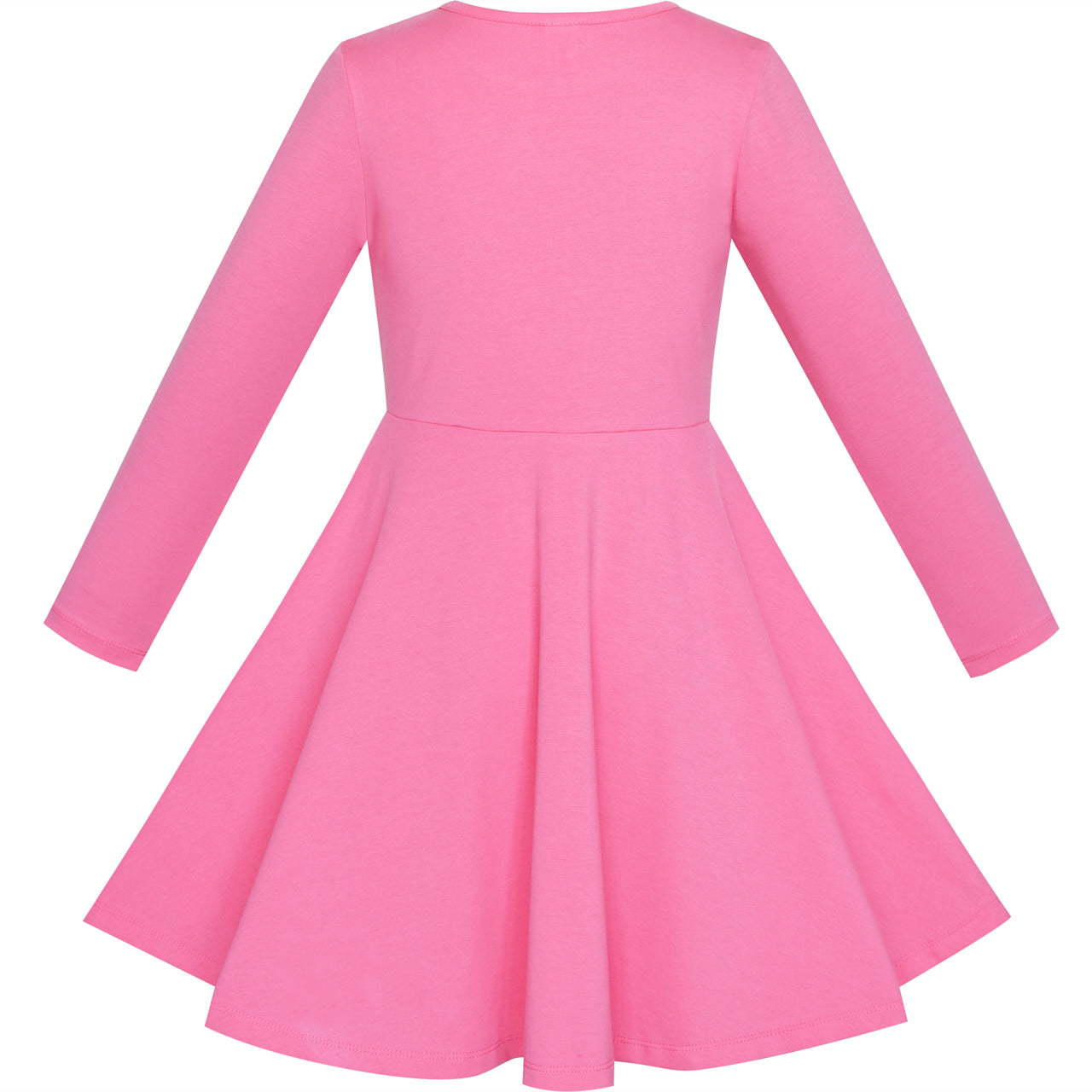 Girls Dress Pink Elephant Dumbo Embroidered Long Sleeve Size 4-8 Years