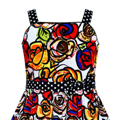 Girls Dress Tank Floral Colorful Summer Sundress Size 4-12 Years
