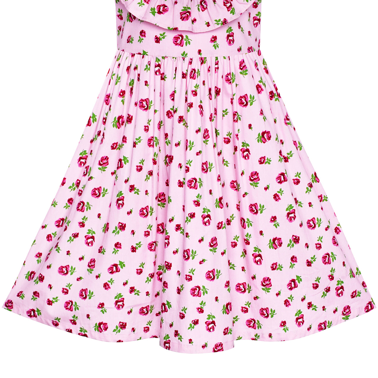 Sunny Fashion Girls Strawberry Ruffle Collar Cotton Dress