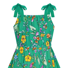 Girls Dress Flower Asymmetrical Hem Skirt Tank Dress Size 6-14 Years