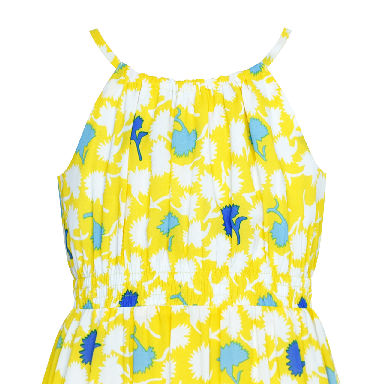 Girls Dress Leaf Sleeveless Summer Party Size 6-14 Years