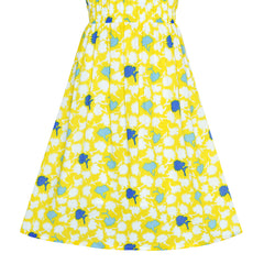 Girls Dress Leaf Sleeveless Summer Party Size 6-14 Years