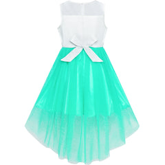Flower Girls Dress Bright Turquoise Mesh Party Wedding Bridesmaid Size 4-14 Years