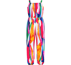 Girls Jumpsuit Colorful Bohemian Style Cotton Holiday Casual Size 2-14 Years