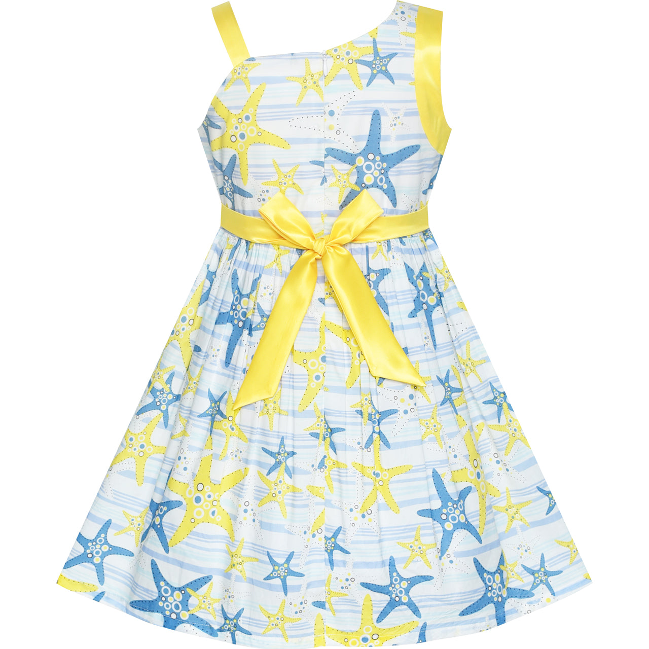 Girls Dress One Shoulder Sea Star Flower Dress Birthday Party Size 4-12 Years