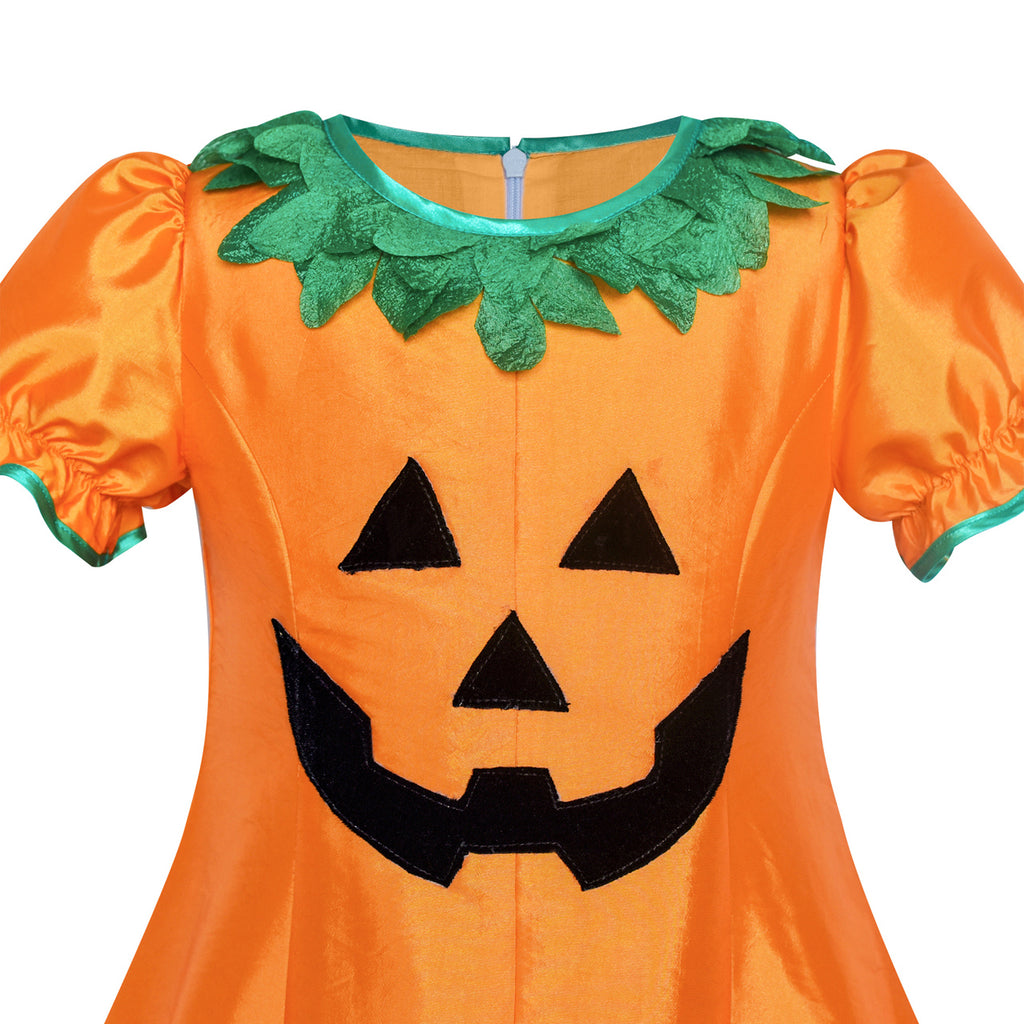 Sunny Fashion Girls Halloween Pumpkin Ghost Costume Dress - Butterfly Wing Design Size 4-10