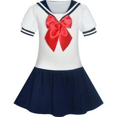 Girls Dress Sailor Cosplay School Uniform Size 6-12 Years