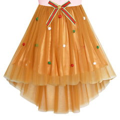 Girls Dress Reindeer Christmas Hat Jingle Bell Holiday Party Size 4-10 Years