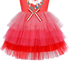 Girls Dress Christmas Santa Holiday New Year Party Size 3-8 Years