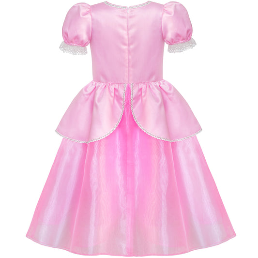 Girls Dress Pink Princess Crown Magic Wand Cosplay Dress Up Size 6-12 Years