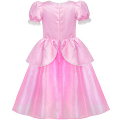 Girls Dress Pink Princess Crown Magic Wand Cosplay Dress Up Size 6-12 Years