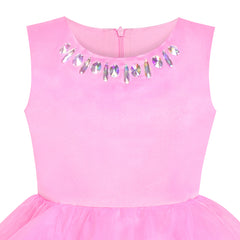Flower Girls Dress Pink Wedding Pageant Magic Wand Tiara Size 5-12 Years