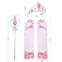 Flower Girls Dress Pink Wedding Pageant Magic Wand Tiara Size 5-12 Years