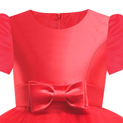 Girls Dress Short Sleeve Red Ball Gown Wedding Party Pageant Size 6-12 Years
