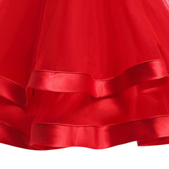 Girls Dress Sleeveless Burgundy Ball Gown Wedding Party Pageant Size 6-12 Years